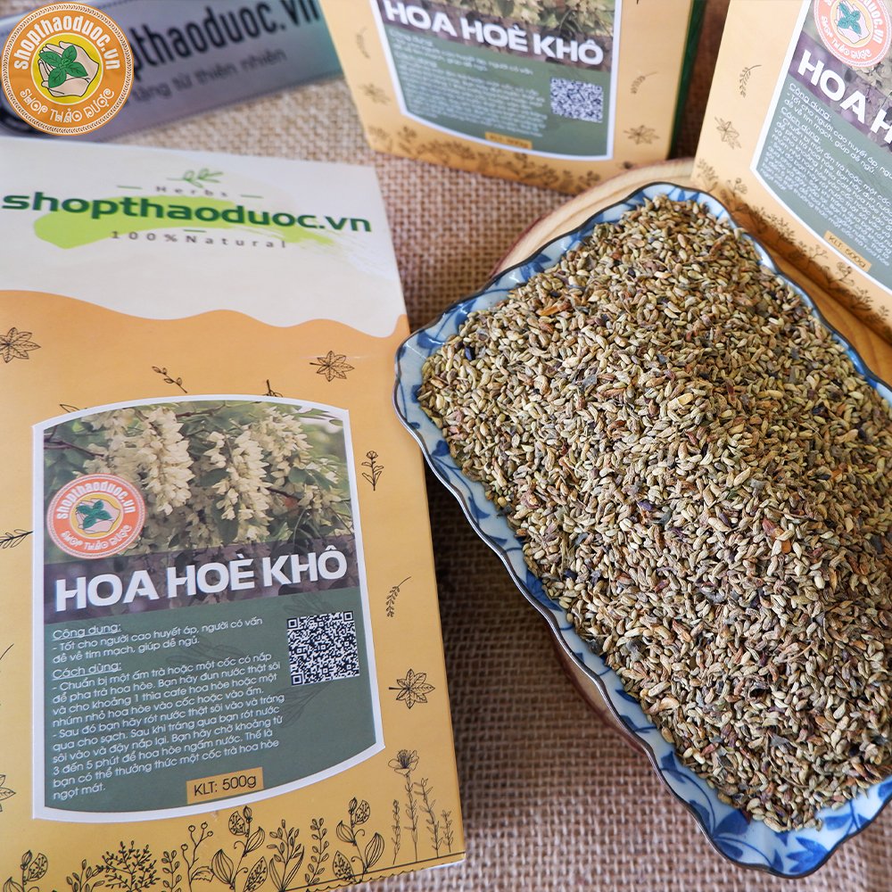 Trà Hoa Hòe Shopthaoduoc gói 500g - Trà Hoa Hoè Đã Sao Vàng - Giúp Giảm Cholesterol Trong Máu