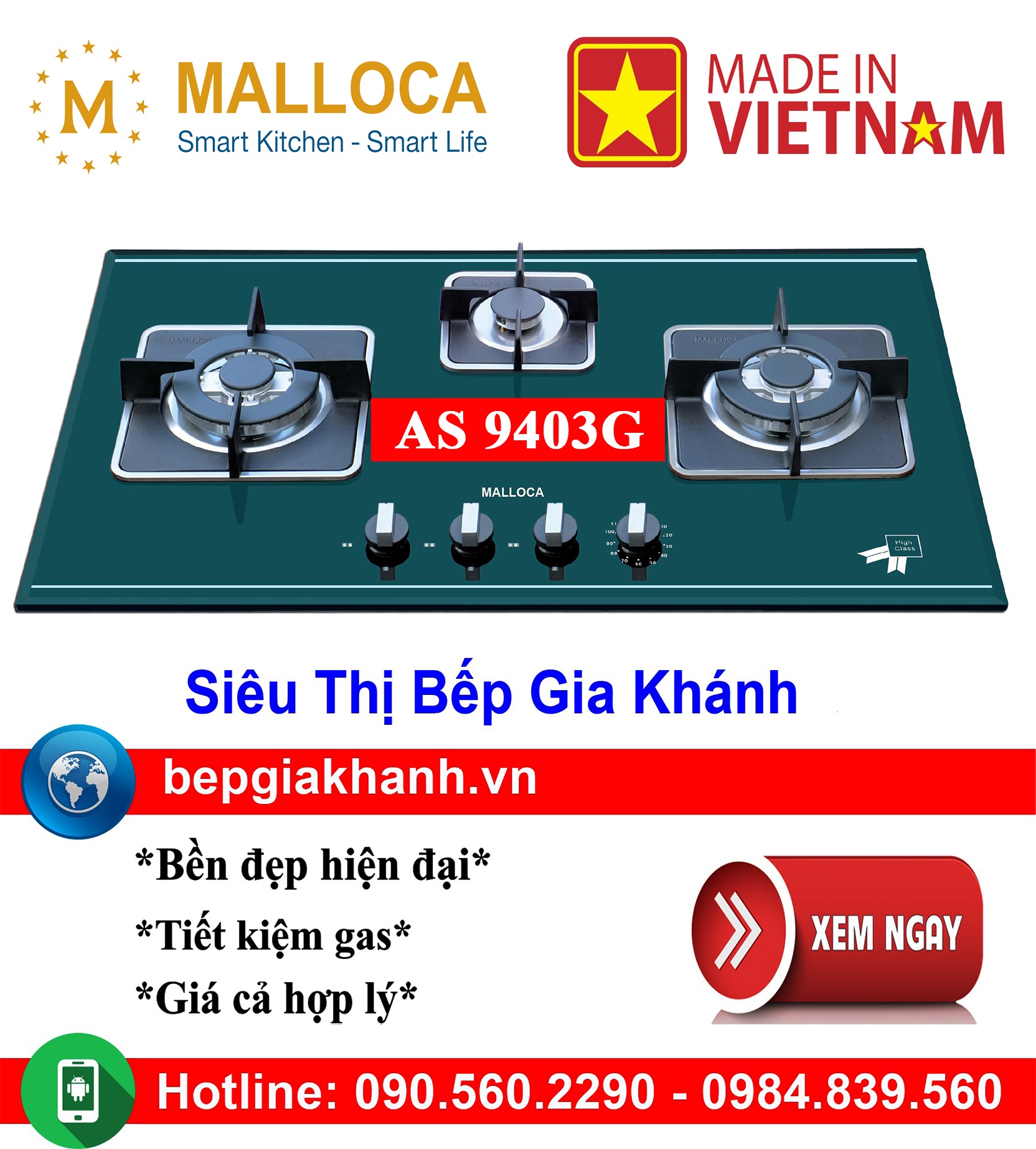 [HCM]Bếp gas âm 3 vùng nấu Malloca AS 9403G lắp ráp Việt Nam, bếp gas, bếp gas đôi, bếp gas đơn, bếp gas âm, bếp ga, bếp ga đôi, bếp ga đơn, bếp ga âm, bep ga, bep gas