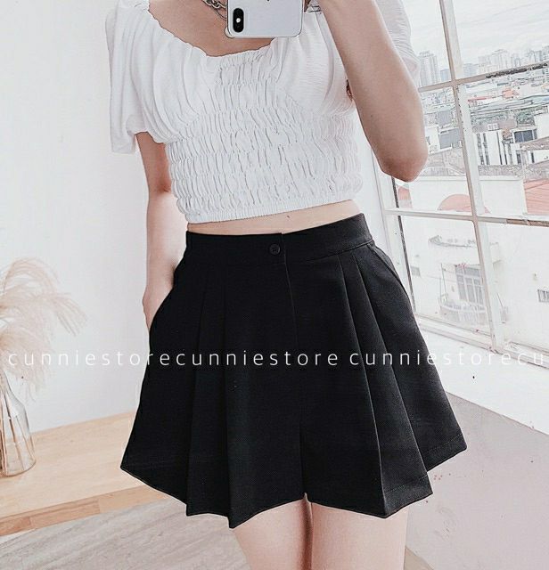Quần short nữ, Quần short nữ dáng váy ,Chất liệu Vitex suông sóng quần