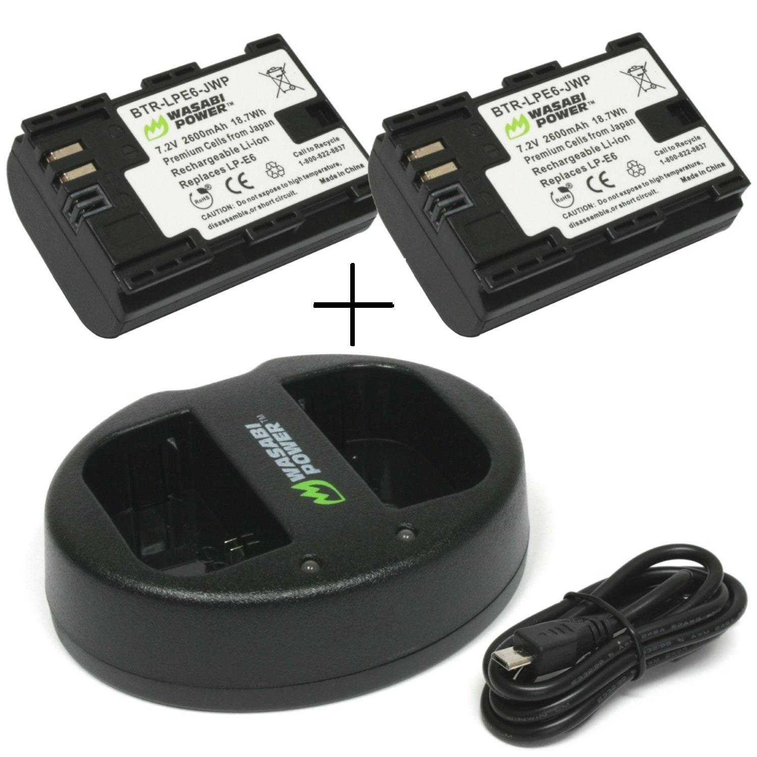 Bộ 02 pin + 01 sạc Wasabi cho Canon LP-E6