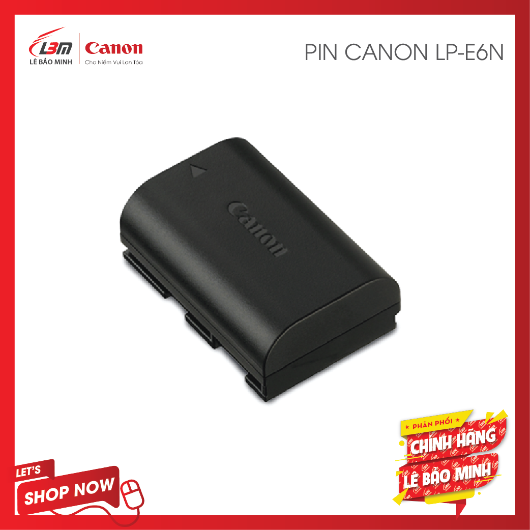 [voucher 9% max 1,5tr]PIN Canon LP-E6N (Dùng cho Canon EOS 6D/5D/R/R6/R6) - Chính Hãng Lê Bảo Minh