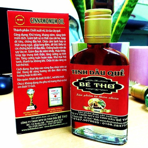 TINH DẦU QUẾ NGUYÊN CHẤT HIỆU BÉ THƠ HUẾ - CHAI 100ML