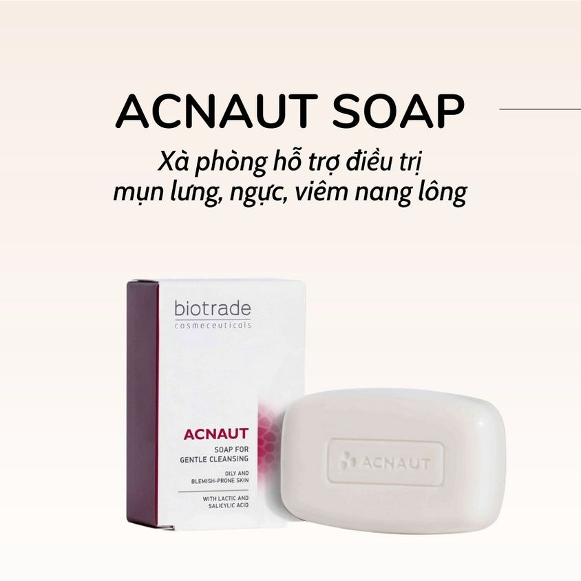 Xà phòng hỗ trợ giảm mụn lưng và toàn thân BIOTRADE ACNAUT SOAP nhập khẩu