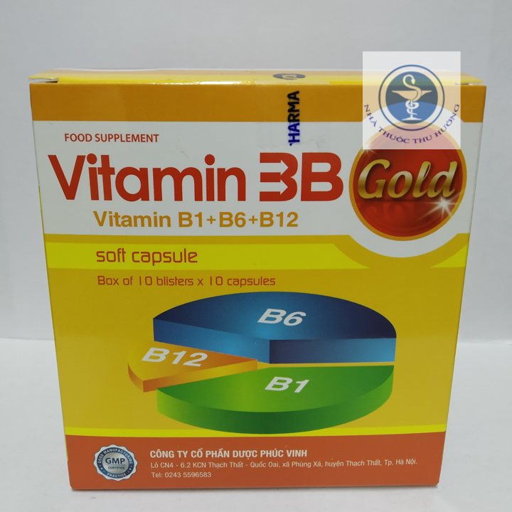 Vitamin 3B bổ sung Vitamin B1 + B6 + B12 hộp 100 viên