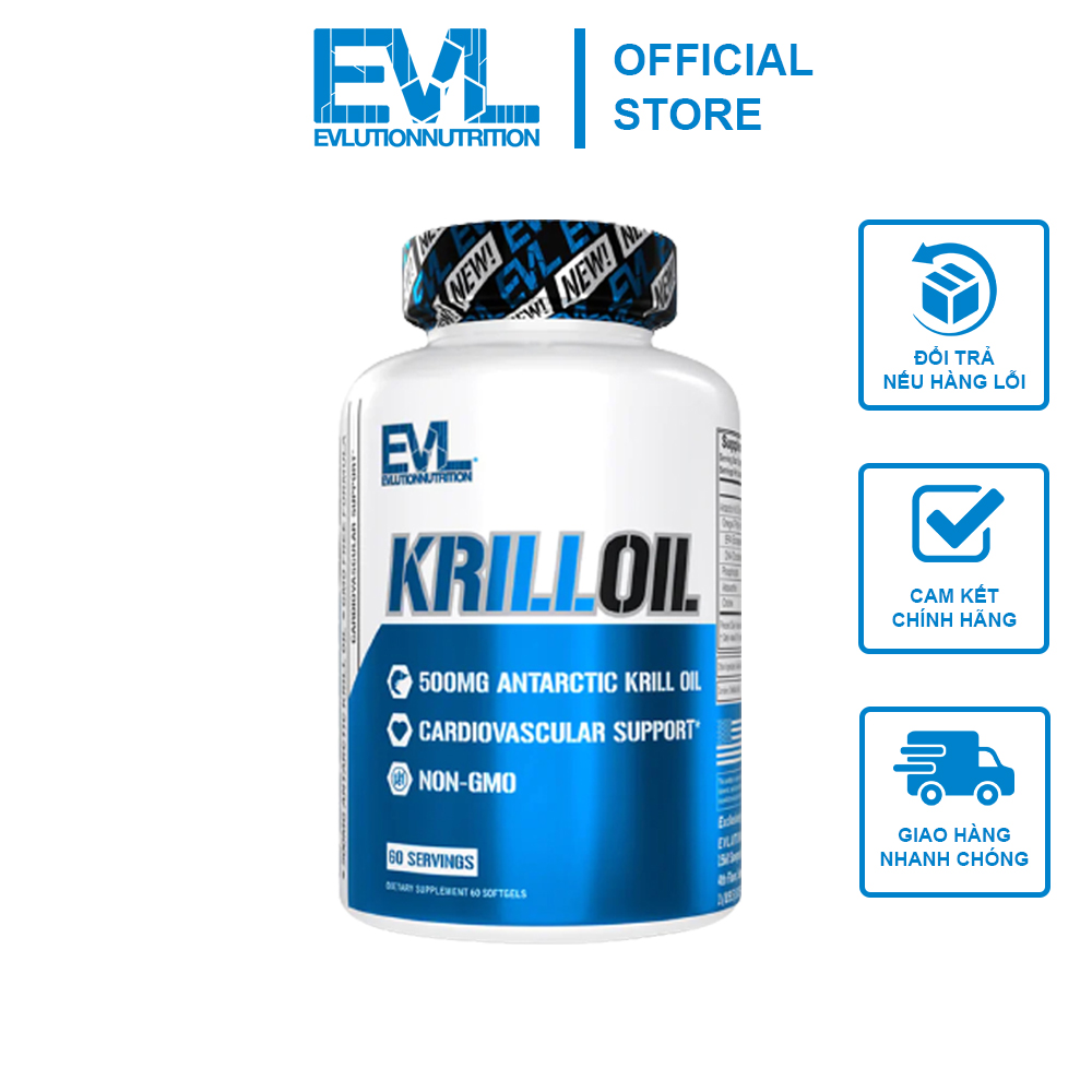 EVL Krill Oil Dầu Nhuyễn Thể Hàm Lượng Cao Cung Cấp Omega 3