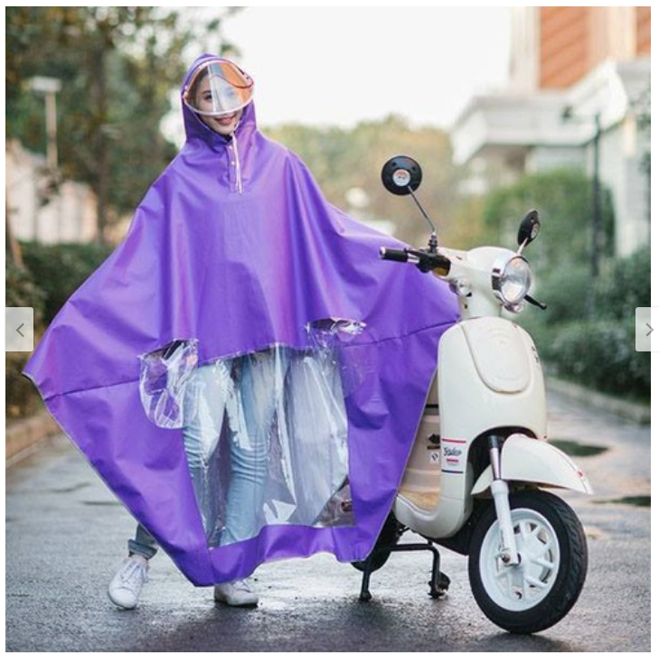 Áo Mưa Vải Dù Nhẹ, Áo Mưa 1 Đầu Phản Quang Chống Thấm, Có Kính Che Tiện Lợi Không Lo Ướt