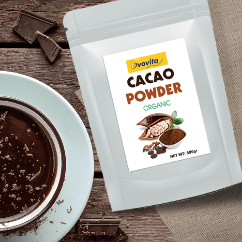 Bột Cacao Nguyên Chất Ovovita Túi Zip 1kg. Hàng Nhập Khẩu Chất Lượng Cao