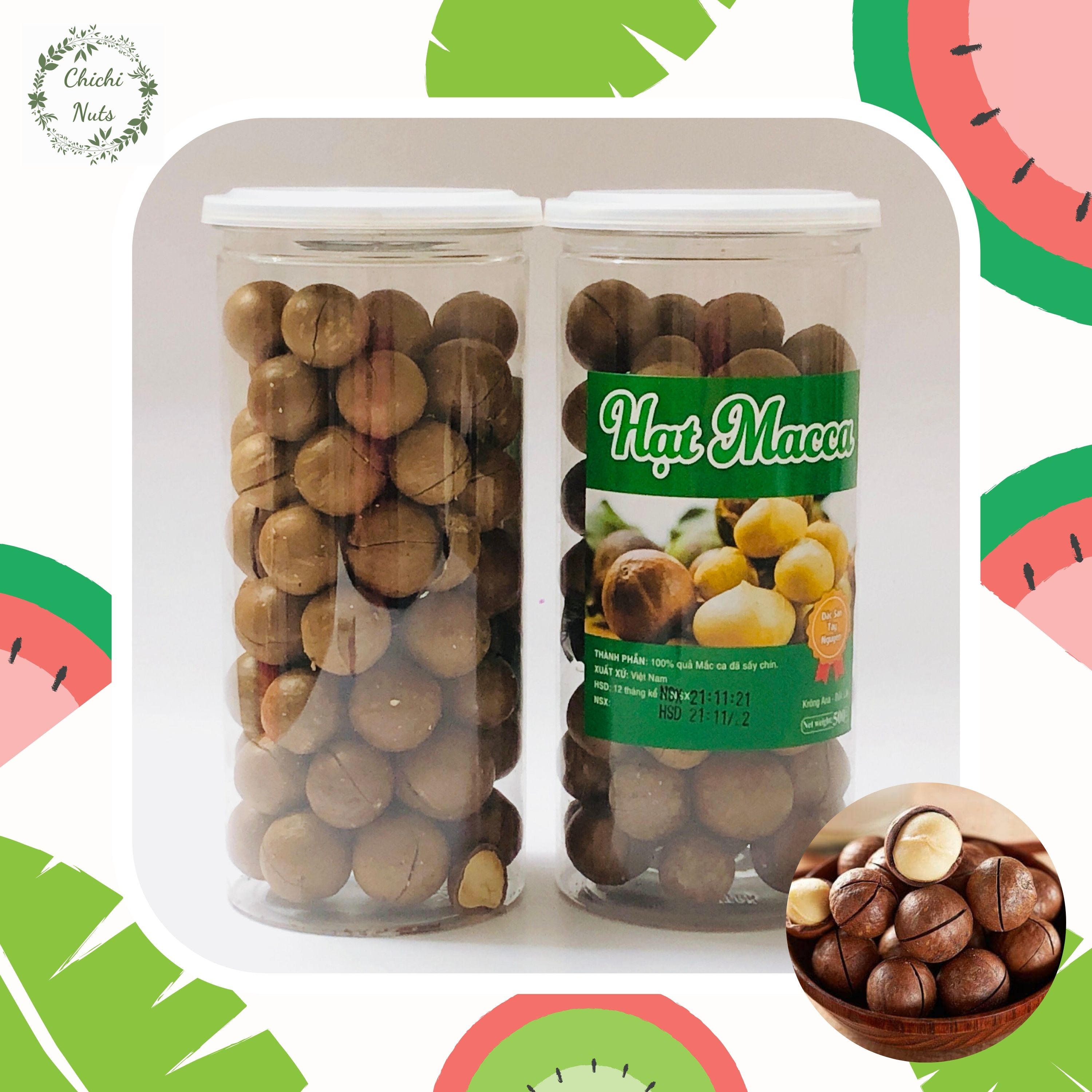 Đồ ăn vặt Healthy - Hạt dinh dưỡng - 500gr Hạt Macca nguyên vỏ- Đặc sản Tây Nguyên - 100% hạt Macca tự nhiên