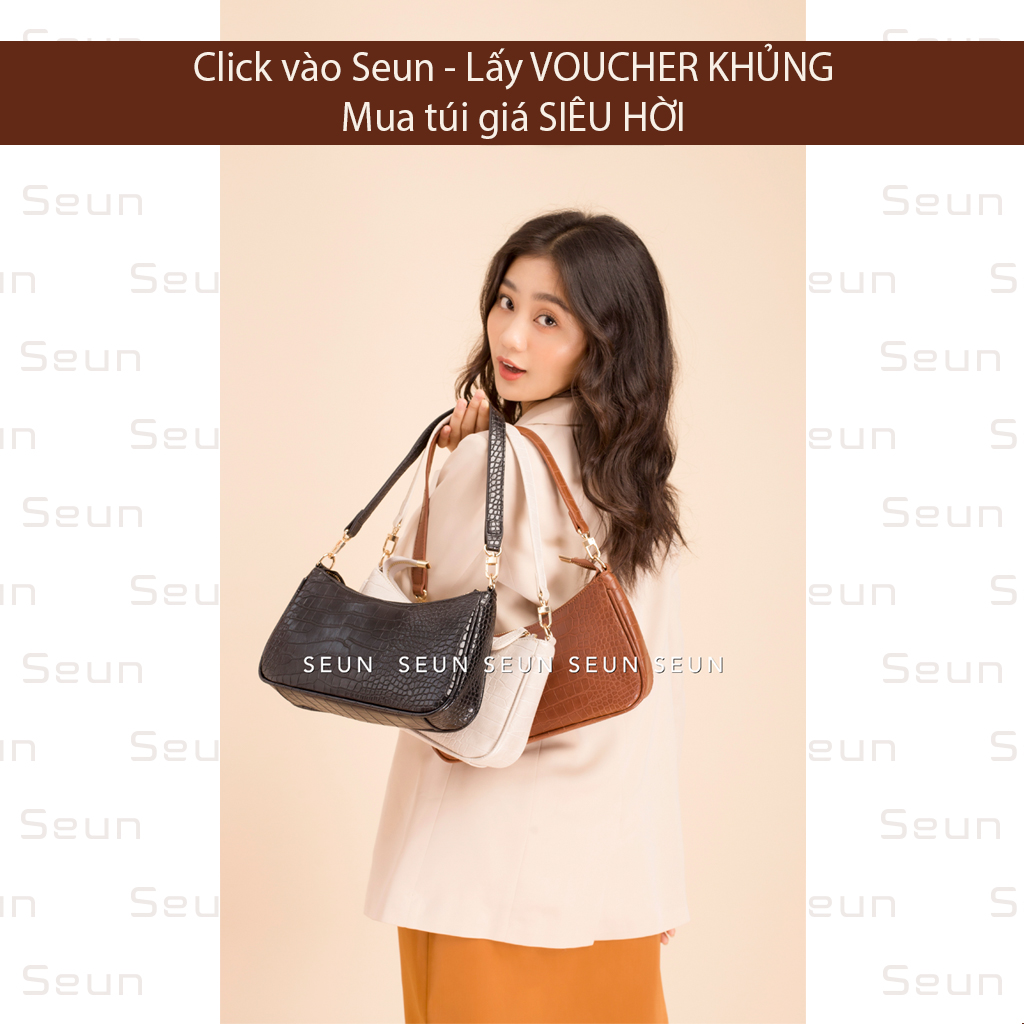Túi kẹp nách thời trang nữ hàn quốc seun đẹp cao cấp hot trend - túi đeo chéo da cá sấu cronabag