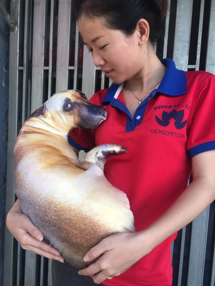 Gối ôm 3d hình chó mập size 55cm