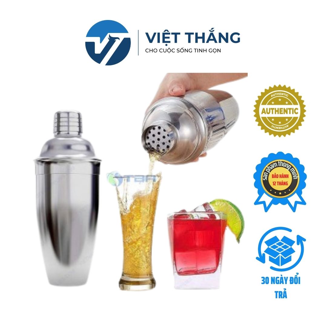 Bình lắc pha chế Cocktail, Coffee,... chất liệu inox CAO CẤP chống gỉ loại 550ml