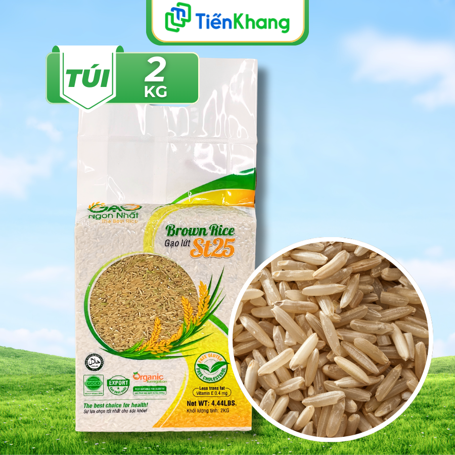 Gạo lứt ST25 hữu cơ xuất khẩu - Túi 2kg