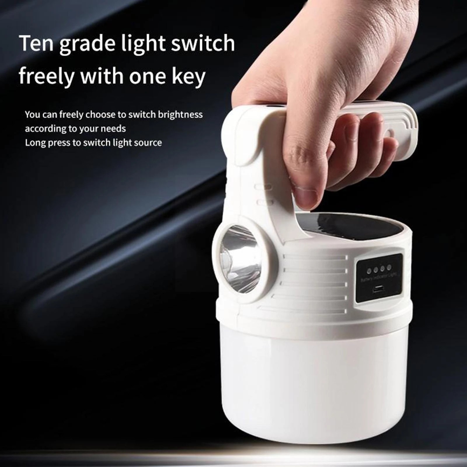 Đèn pin sạc cầm tay 3 chế độ sáng mini đa năng 519 có chế độ sạc năng lượng mặt trời - đèn pin siêu sáng - đèn dã ngoại cắm trại
