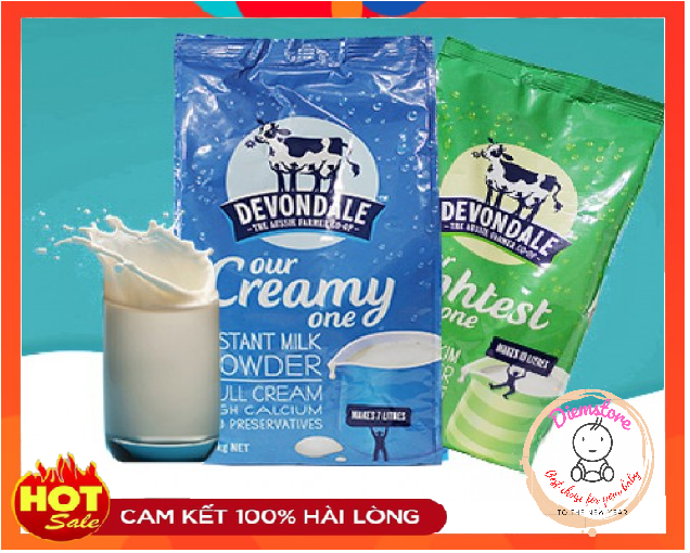 Sữa Bột Úc Devondale FULL CREAM SKIM MILK gói 1kg