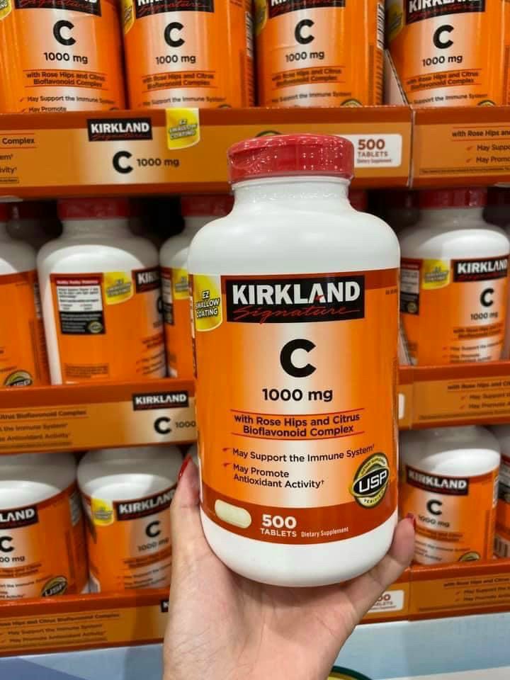 1 hộp 500 viên vitamin c 1000mg - kirkland vitamin c - usa
