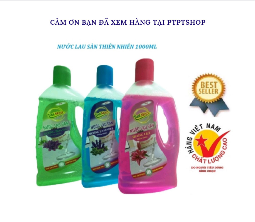 Nước lau sàn thiên nhiên thơm ngát 1L TƯƠI MART khử mùi, diệt khuẩn (mua tại ptptshop)