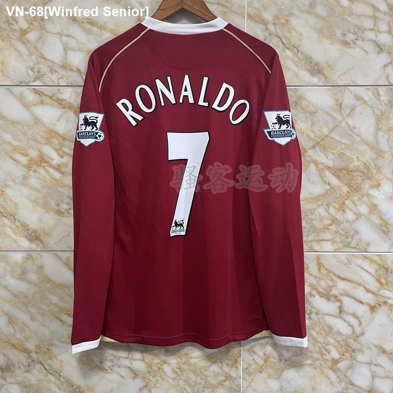 ✘✽ Winfred Senior Cristiano ronaldo 06-07 Manchester united home long sleeve shirt Wayne rooney giggs retro football training suit
