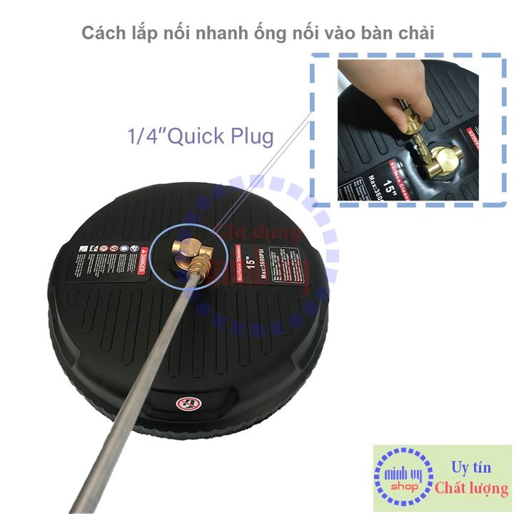 [15inch] Bàn chải xoay tự động phun cao áp vệ sinh sàn - 15inch  3600psi - bàn chải vệ sinh pin NLMT