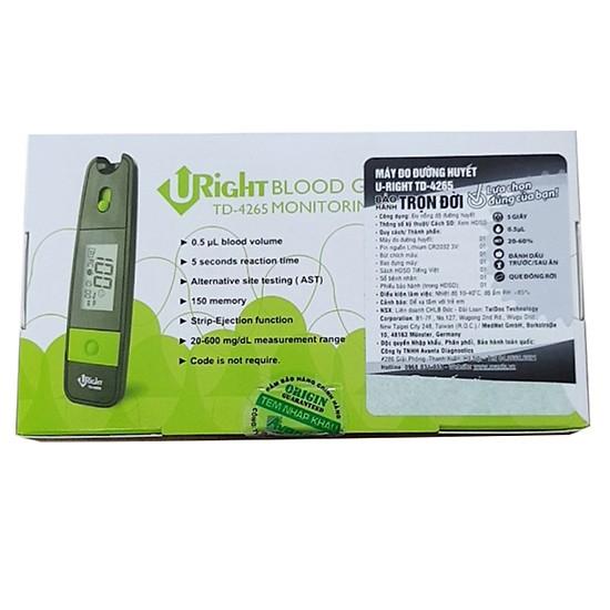 Vỉ 5 que thử đường huyết máy uright td – 4265 glucerna tặng kèm kim tròn y tế