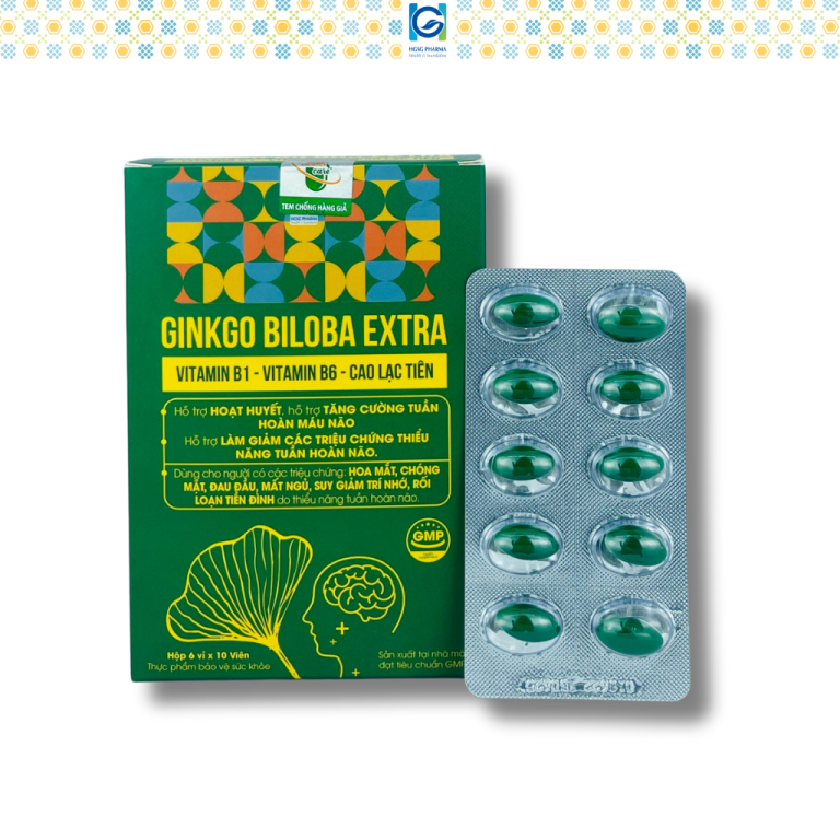 Viên uống tuần hoàn não hgsg - GINKGO BILOBA EXTRA (Hộp 6 vỉ x 10 viên)