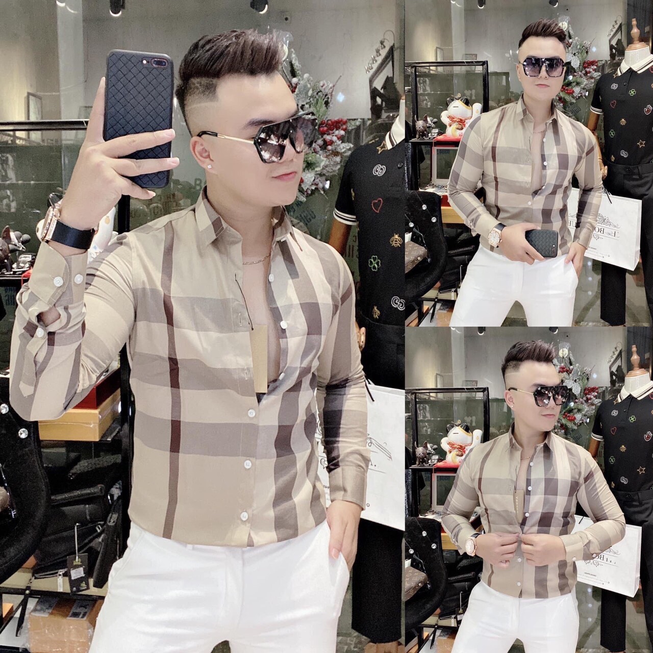 Áo sơ mi nam sọc bbr đẹp áo sơ mi nam tay dài áo sơ mi nam rẻ đẹp áo sơ mi nam phong cách doris smn01