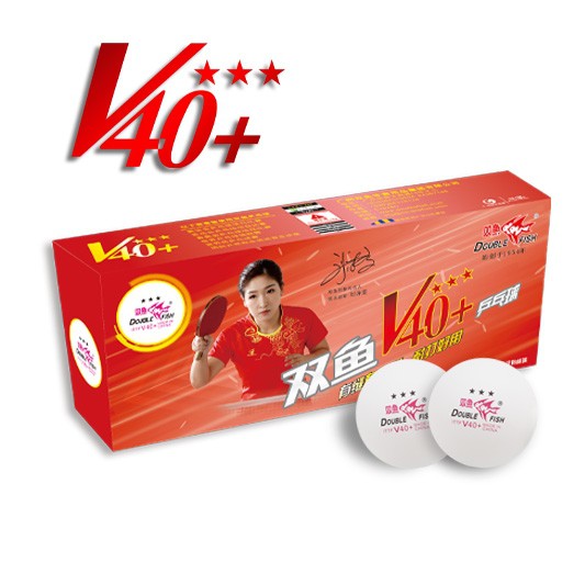 Quả bóng bàn v40+ double fish 3 sao hộp vàng