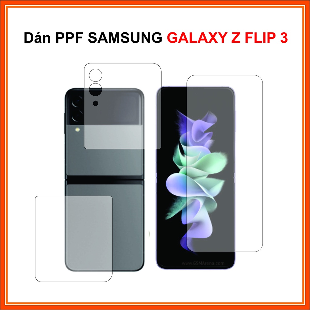 Samsung z flip 3 - 5g. miếng dán ppf trong suốt cho samsung galaxy z flip 3, dán bảo vệ màn hình trong, màn hình ngoài, mặt sau cho z flip 3 - 5g