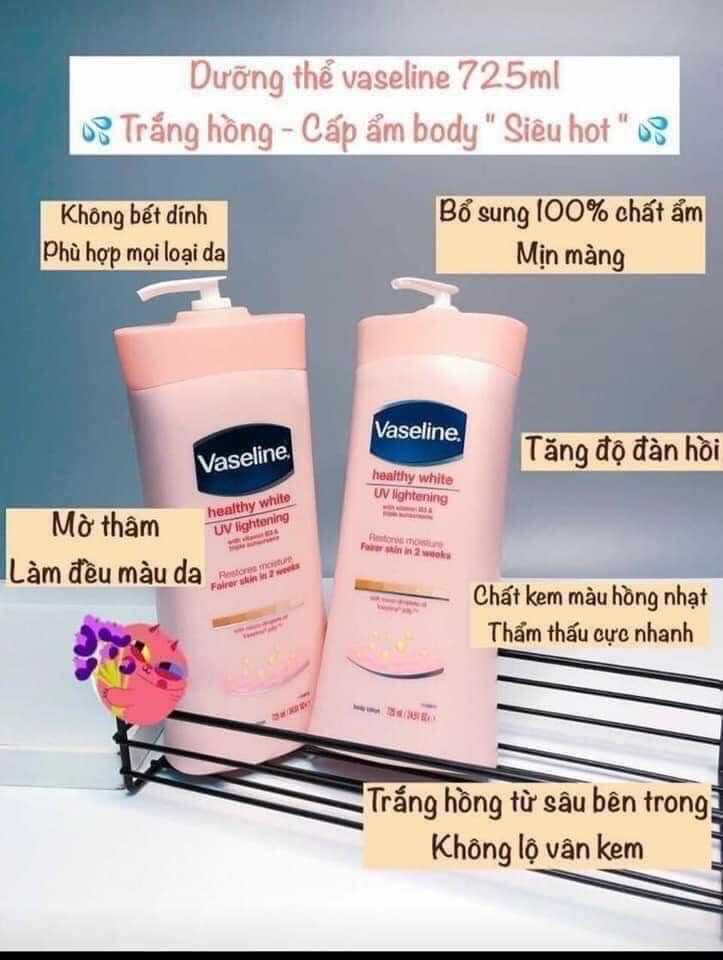 Sữa Dưỡng Thể Vaseline Trắng Da Tức Thì 720ml