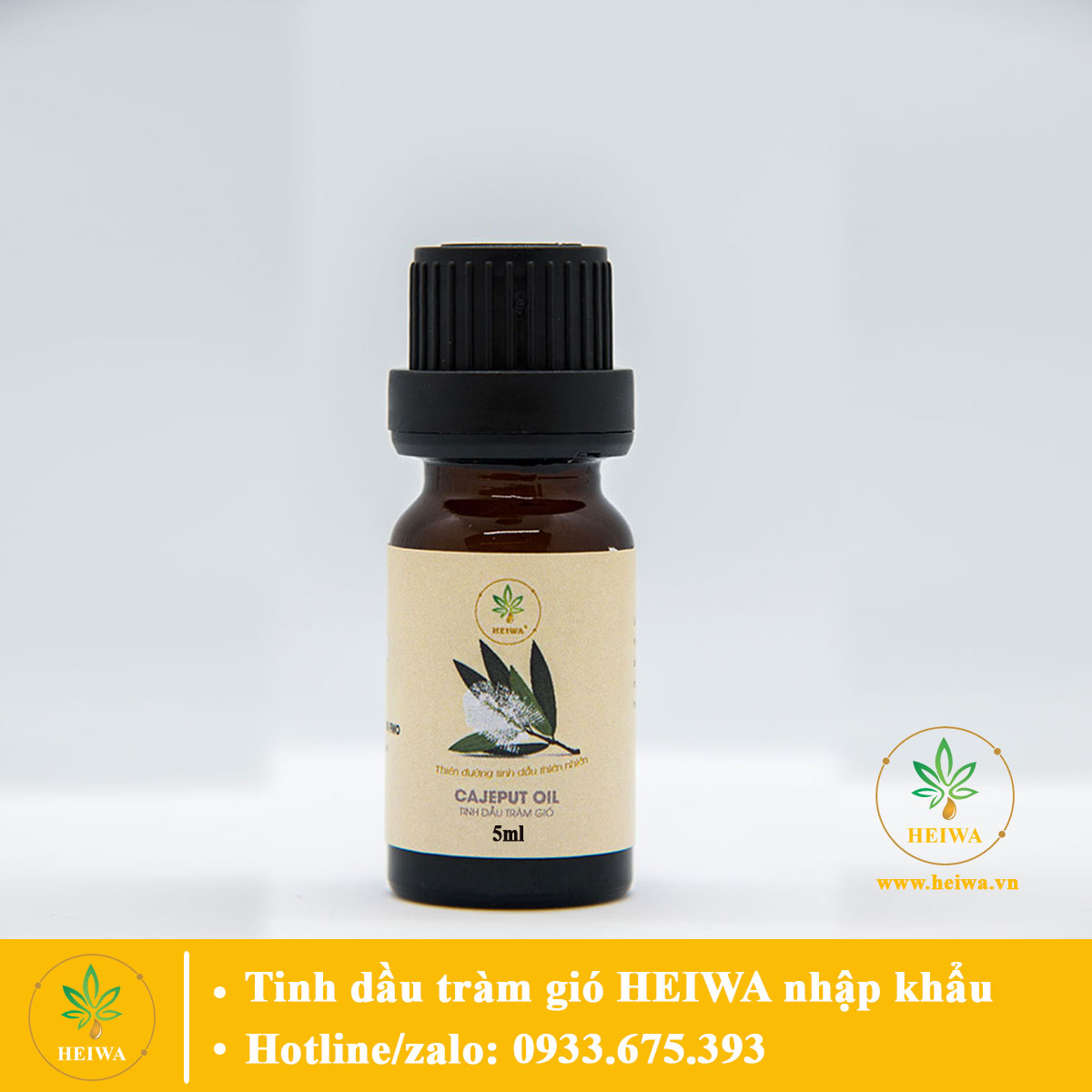 [GIẢM CỰC SỐC]Tinh dầu Tràm gió 5ML thương hiệu HEIWA nguyên chất 100%, nhập khẩu Ấn Độ đầy đủ giấy kiểm định