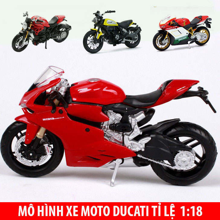 Mô hình xe moto ducati 1199 panigale, monster 1200, 1199 superleggra, scrambler. diavel, 1098s tỉ lệ 1:18 Maisto
