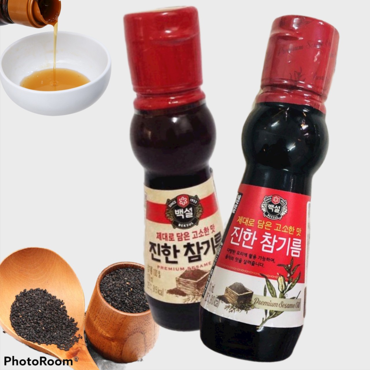 Dầu Mè, Vừng đen Hàn Quốc Nguyên Chất Chai 110ML BEKSUL Nhập Khẩu Hàn Quốc