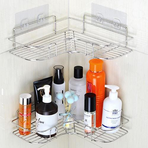 Hot-selling household goods Kệ Góc Tường Inox Cao Cấp Không Gỉ Kệ Nhà Tắm Dán Tường Đựng Đồ Đa Năng