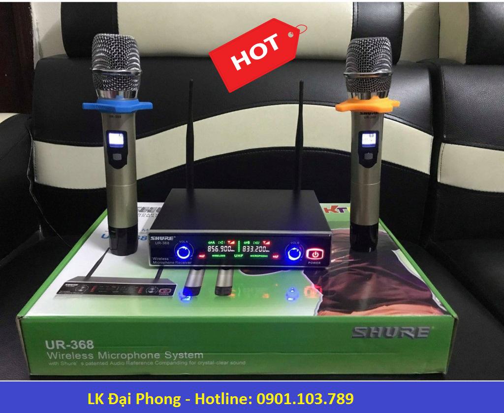 Micro không dây karaoke ur368 cực hay led 7 màu