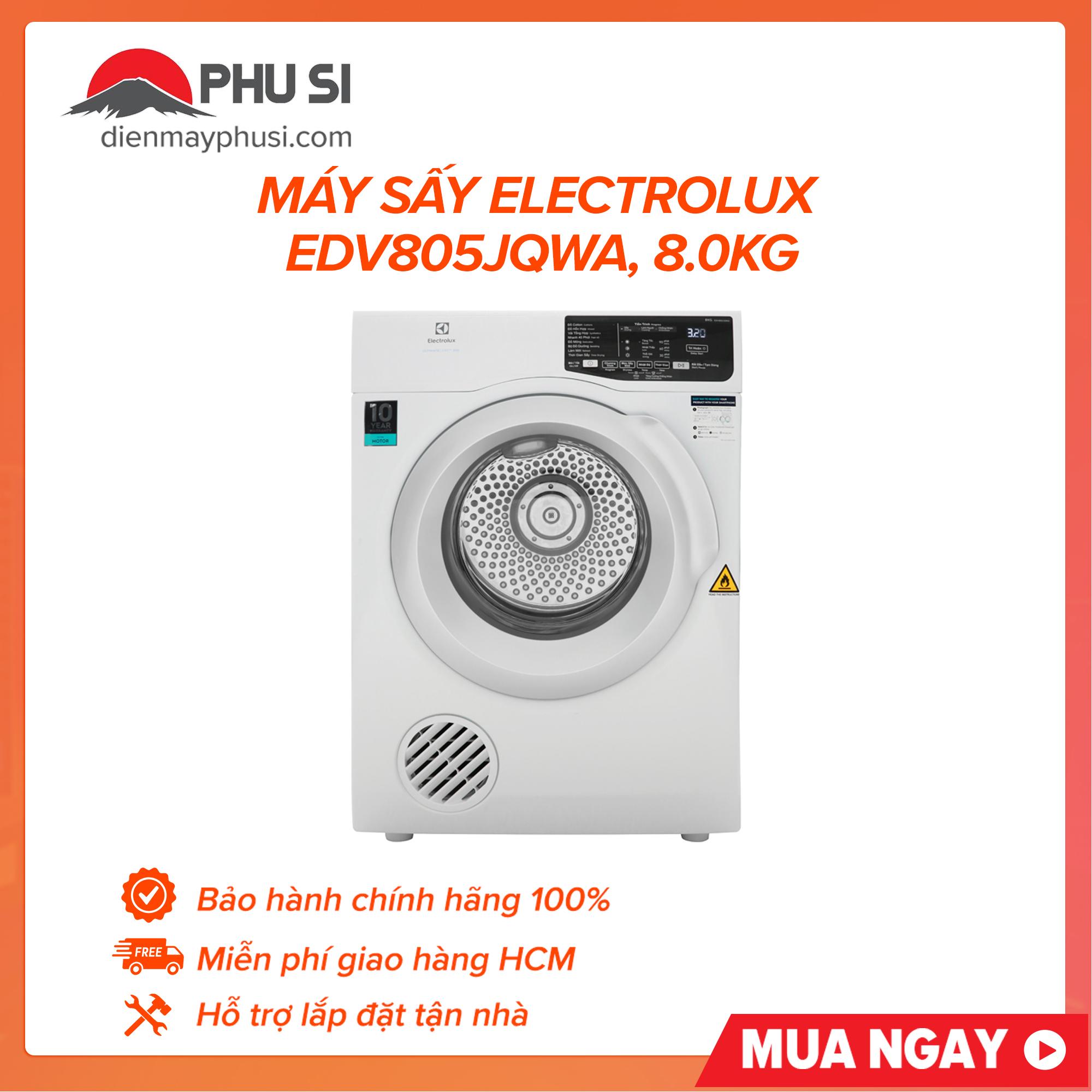 [Trả góp 0%]Máy sấy Electrolux EDV805JQWA 8.0kg