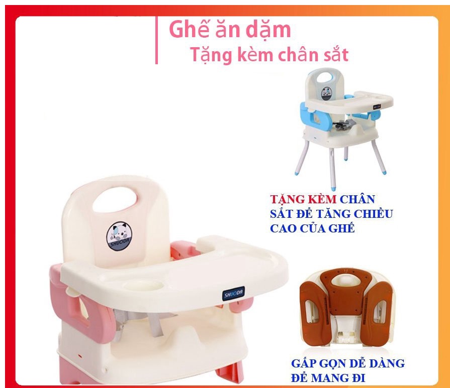 [Siêu rẻ]  GHẾ ĂN DẶM TRẺ EM CAO CẤP CÓ DÂY THẮT AN TOÀN