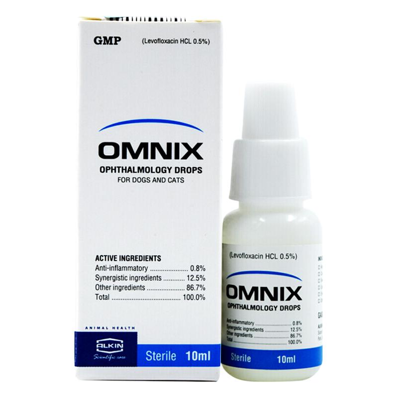 Nhỏ mắt đặc trị bệnh về mắt cho chó mèo Alkin OMNIX 10ml - Phụ kiện thú cưng Hà Nội
