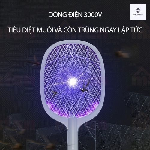 Vợt muỗi, vợt muỗi kiêm đèn bắt muỗi tự động, vợt muỗi đa năng 2 trong 1 - pin sạc cao cấp 1200 mah - bảo hành 3 tháng - 1 đổi 1