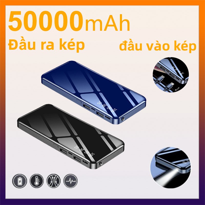 sạc dự phòng 50000mah PORTABLE 100% Power Banks Sạc dự phòng siêu mỏng chất lượng cao Đầu ra kép Đầu vào kép
