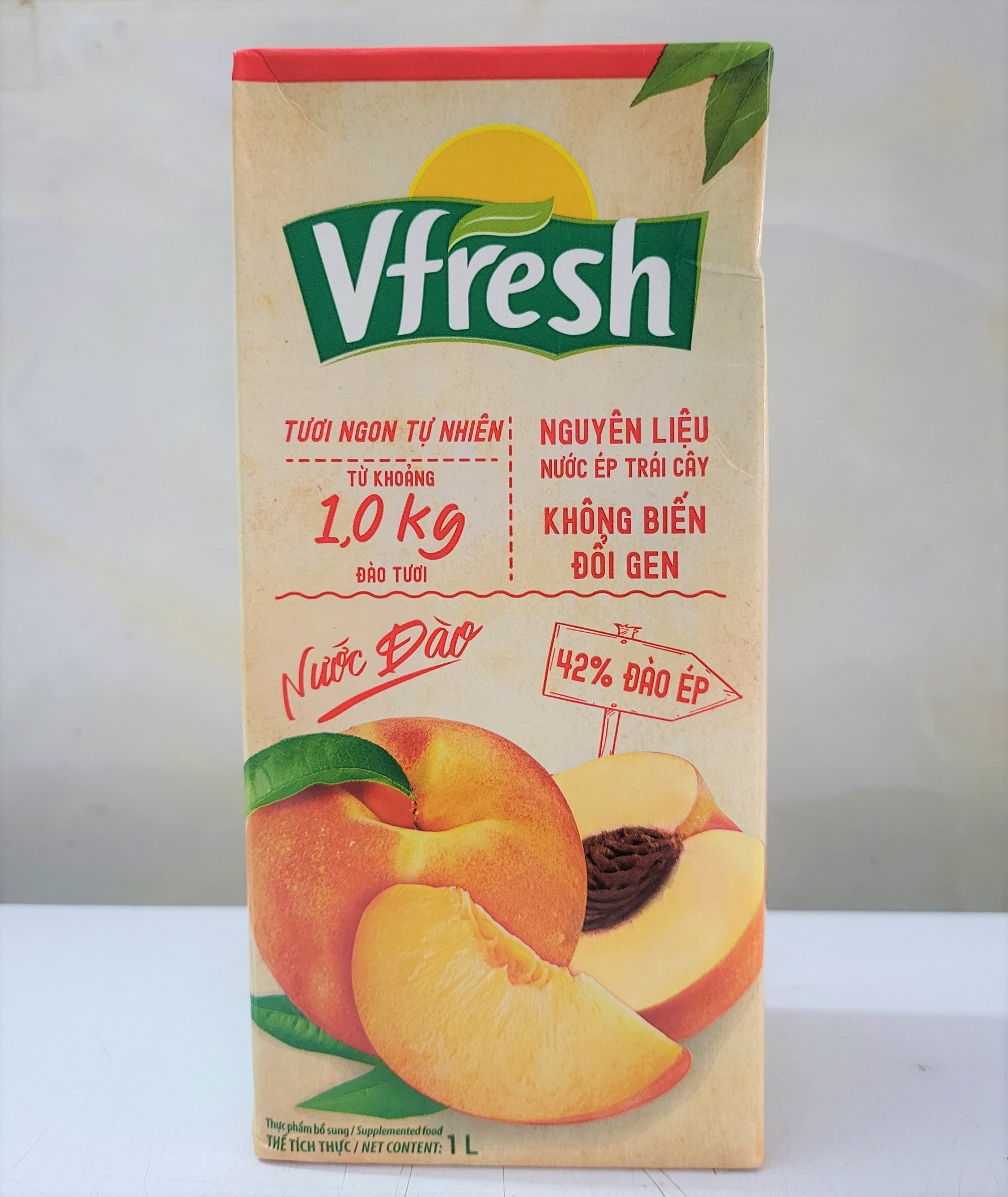 [Hộp 1 Lít] NƯỚC ÉP ĐÀO VFRESH [VN] VINAMILK Peach Nectar Juice (halal)