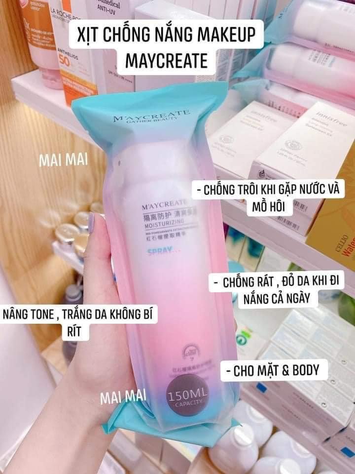 Xịt chống nắng,xịt chống nắng body, Maycreate