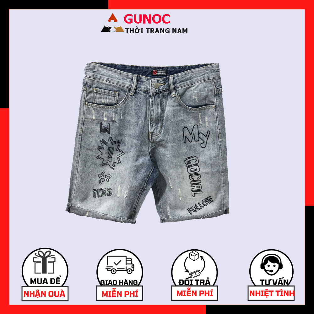 Quần short jean mẫu mới 2021, vải bò cao cấp họa tiết trẻ trung - mã 111