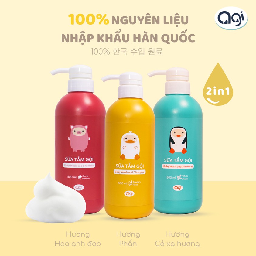 Sữa tắm gội agi 200ml/500ml