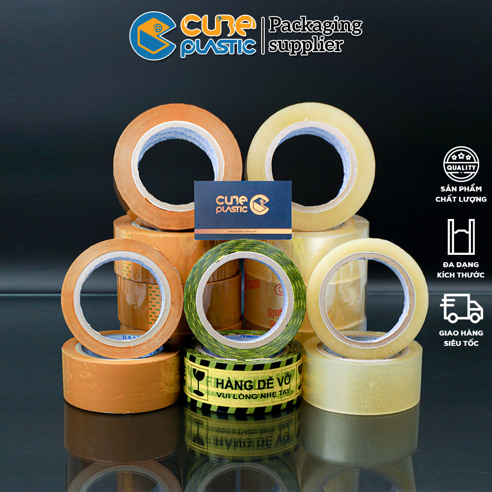 Băng keo lẻ cuộn 48mm u.s.a 200yard - 100yard lõi mỏng nhẹ 4mm - cty bao bì cube