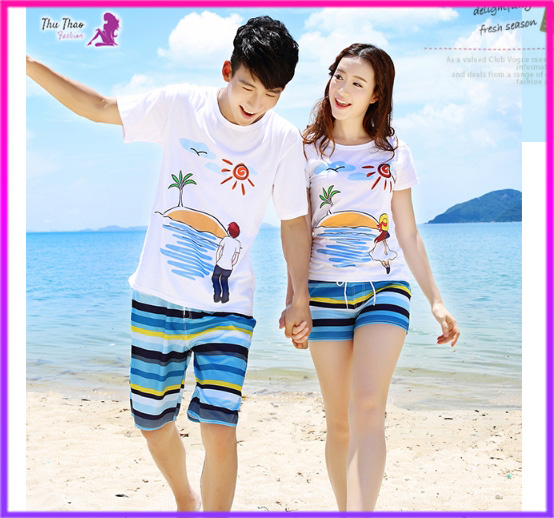 Set 2 Bộ Đồ Đi Biển Nam và Nữ-❣FREESHIP❣Hàng Quảng Châu-Nhăn Cân Nặng Cho Shop.