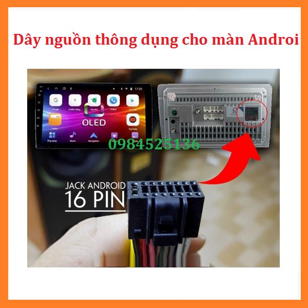 Dây nguồn thông dụng dành cho màn android,Dây nguồn dùng chung cho màn hình android ô tô. Dây nguồn dùng chung cho các loại xe, Dây nguồn đấu nối, dây nguồn đấu nối cho các loại màn hình android