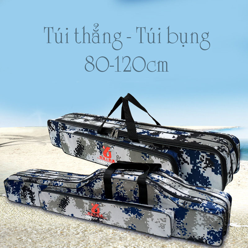 Túi đựng cần câu cá, bao đựng cần câu 2 ngăn dài 80-120cm màu dàn di cao cấp PK-9