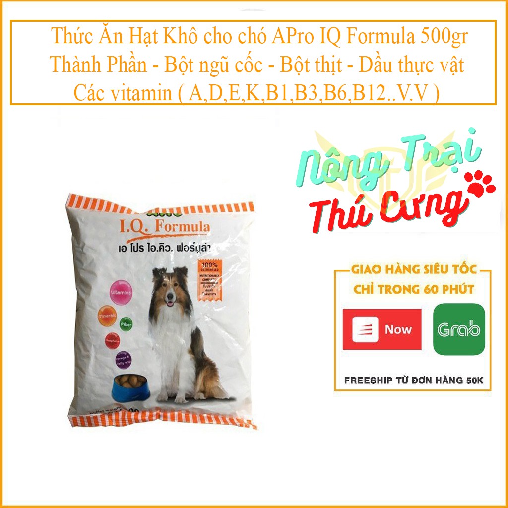 Thức ăn hạt khô cho chó apro iq formula 500gr