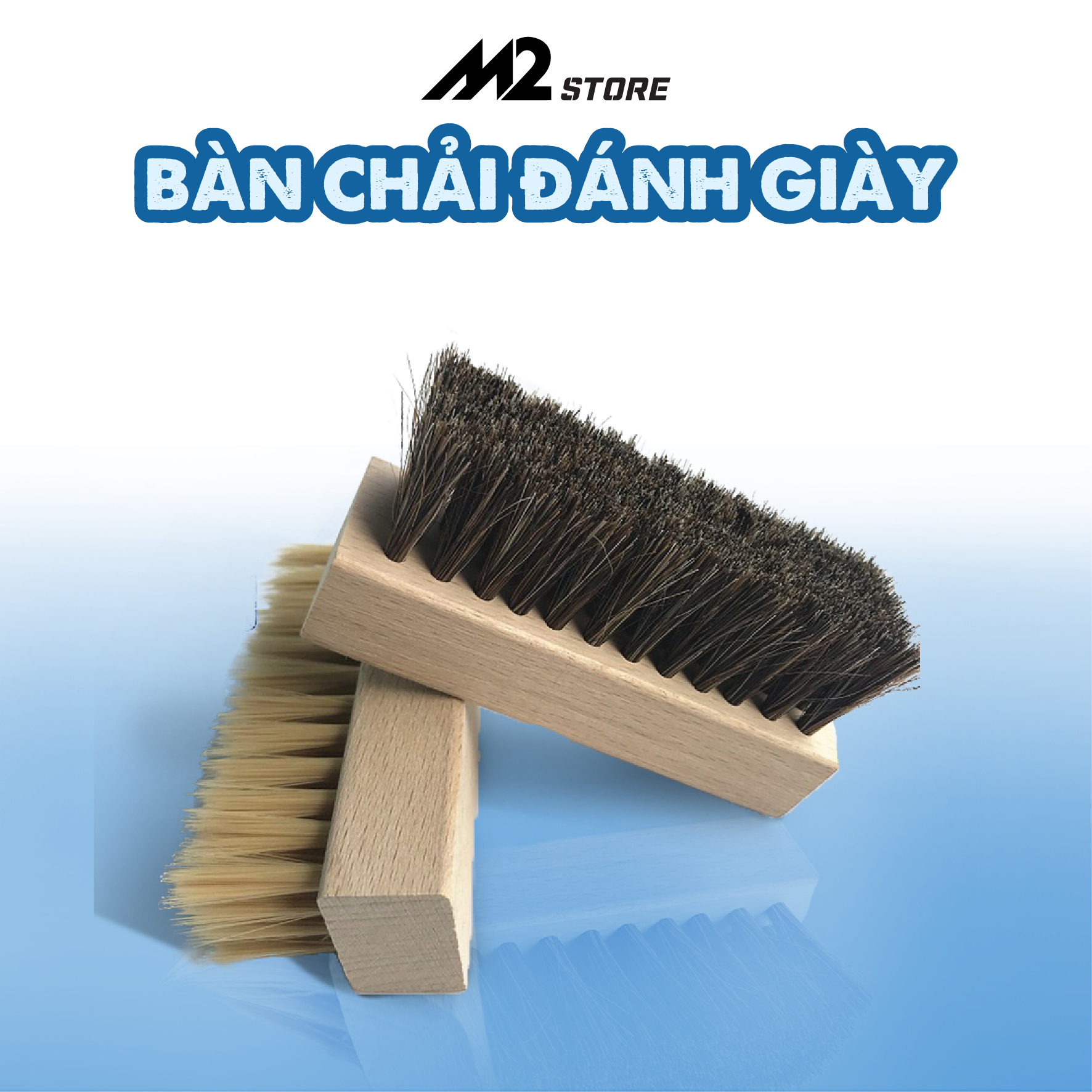 Bàn chải đánh giày lông heo & lông nhựa PP bản cho giày vải sneaker XIMO (BCDG17)