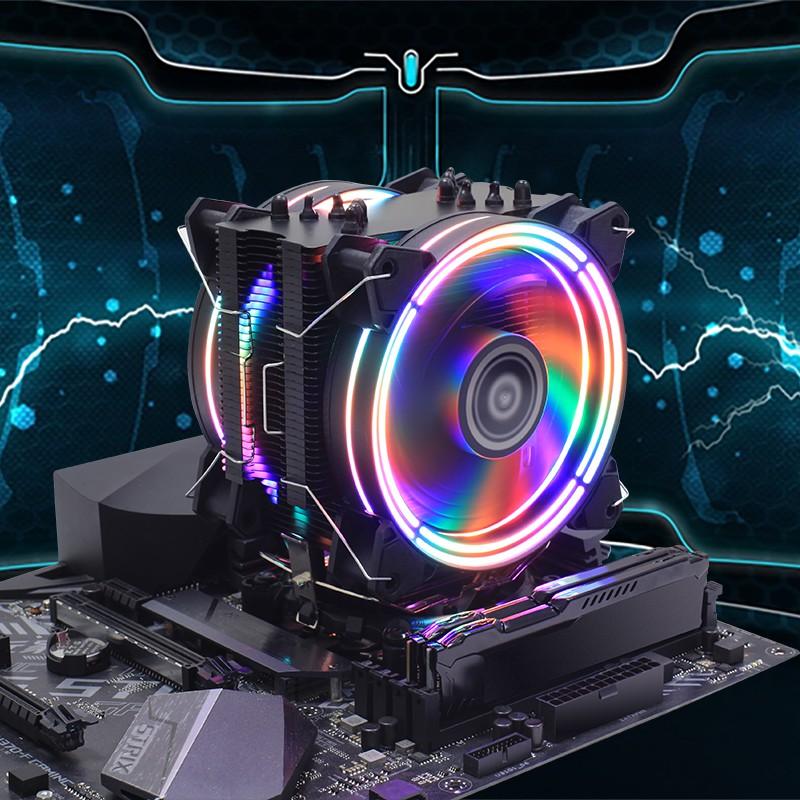 Tản nhiệt khí CPU ALSEYE H120D RGB, 6 ống đồng, 2 Fan, LGA 775/115x/1366/2011, FM1/FM2/AM2/AM2+/AM3/AM3+/AM4