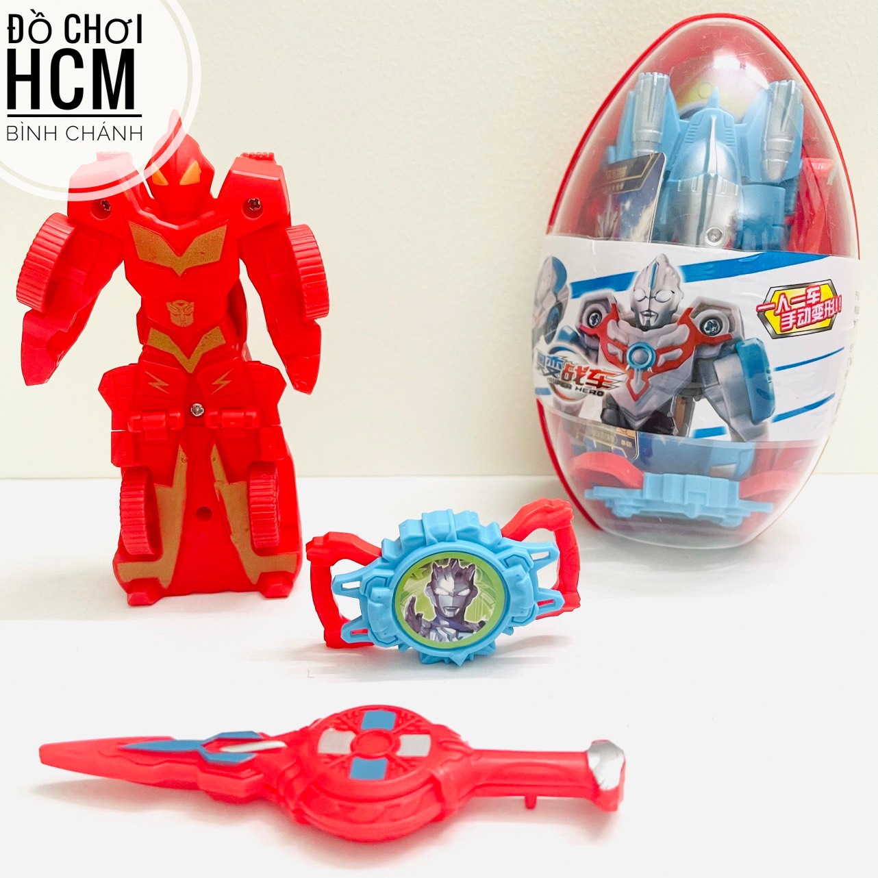 [MỚI] Đồ chơi giải trí siêu nhân trứng muối biến hình Ultraman hình siêu xe dành cho bé thích mô hình xe, siêu nhân, robot